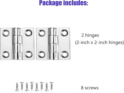 Miniatura 15 de Bisagras de barco resistentes de acero inoxidable de grado marino, 1.5 pulgadas x 1.5 pulgadas, sin ruido, acero inoxidable 316 con tornillos