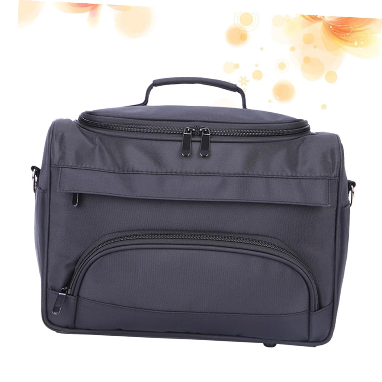 Healvian Paquet Organisateur Pratique pour Outils de Coiffure de Rangement Bandoulière en Tissu Noir et Design Multi-Compartiments pour Matériel de Salon de Coiffure Professionnel