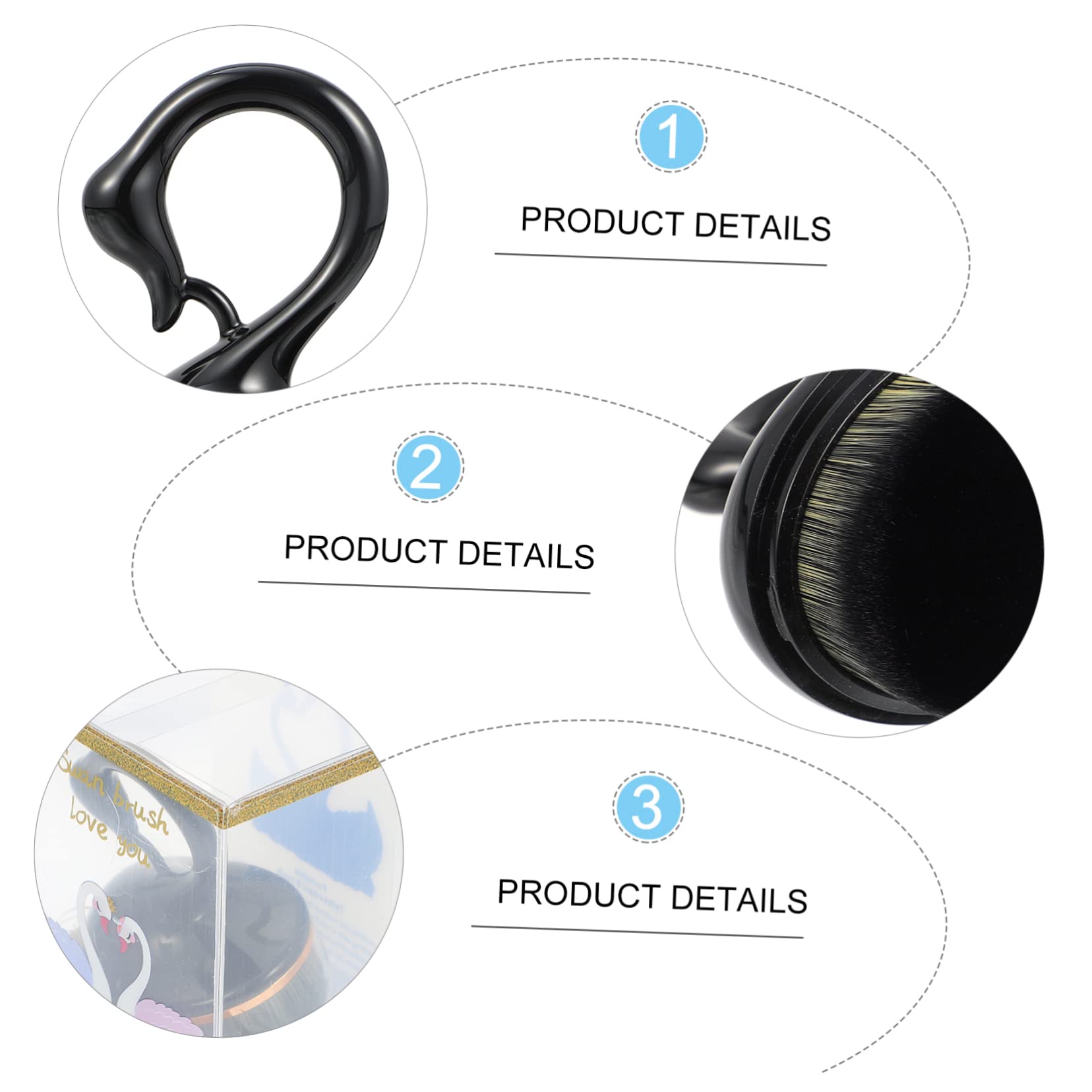 TOVINANNA Foundation Makeup Brush Buffing Powder Brush Flat White Setting Powder Portable Silky Touch