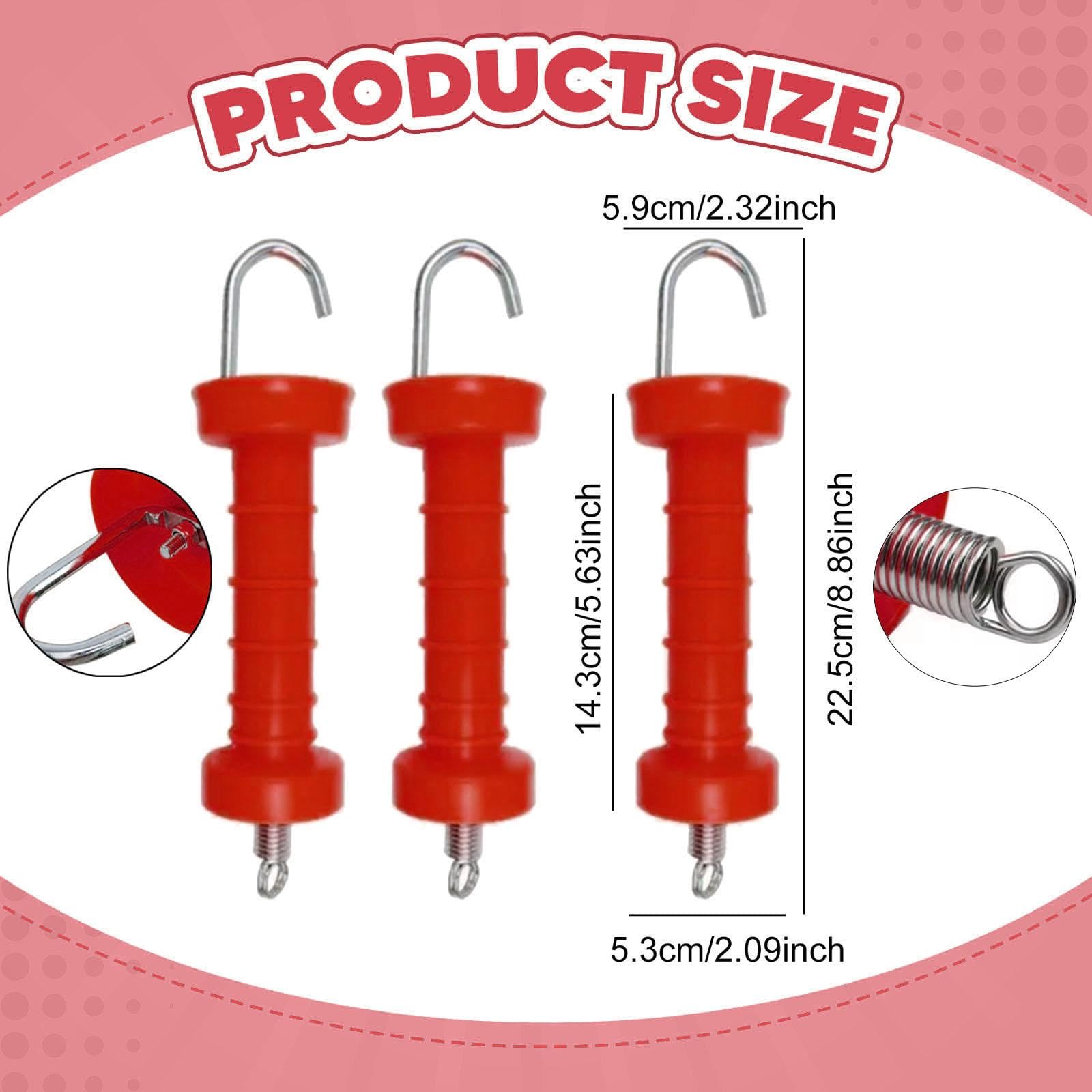 10 Pezzi Maniglia Cancello Recinto Elettrico Isolatore Porta Recinto Primaverile Accessorio Sostitutivo in Pp Adatta a Allevamento Giardinaggio Uso Es