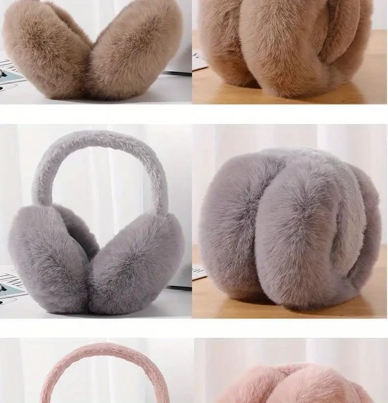 Image of Girl Winter Earmuffs Outdoor Wear Soft Faux Fur Plush Ear Warmer Minnie Design Windproof Woolen Warm Ear Muff Men & Women (Freesize)
