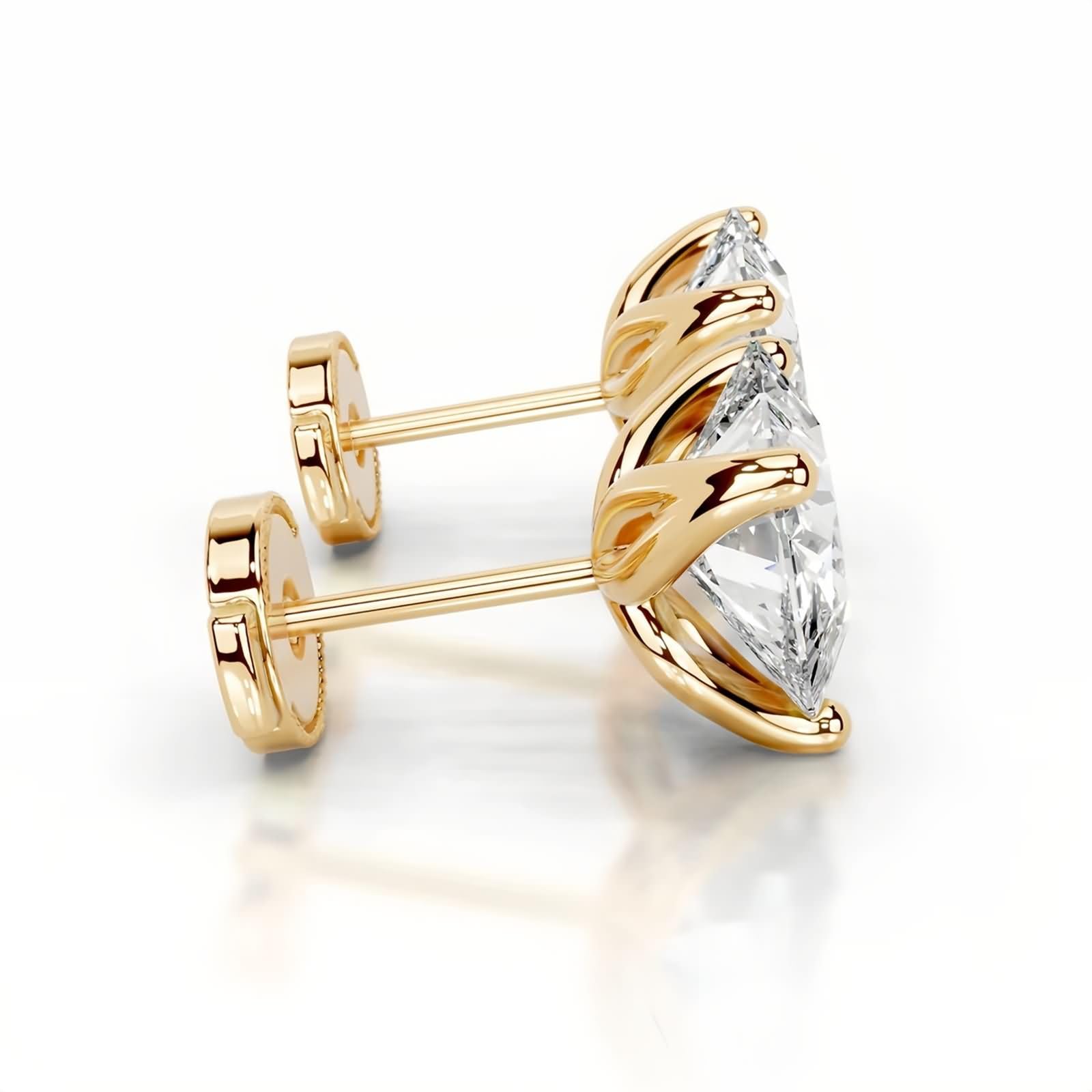 Pendientes delicados de oro amarillo de 9 quilates, 14 quilates, 18 quilates para mujer, aretes de corazón con moissanita de 2 quilates