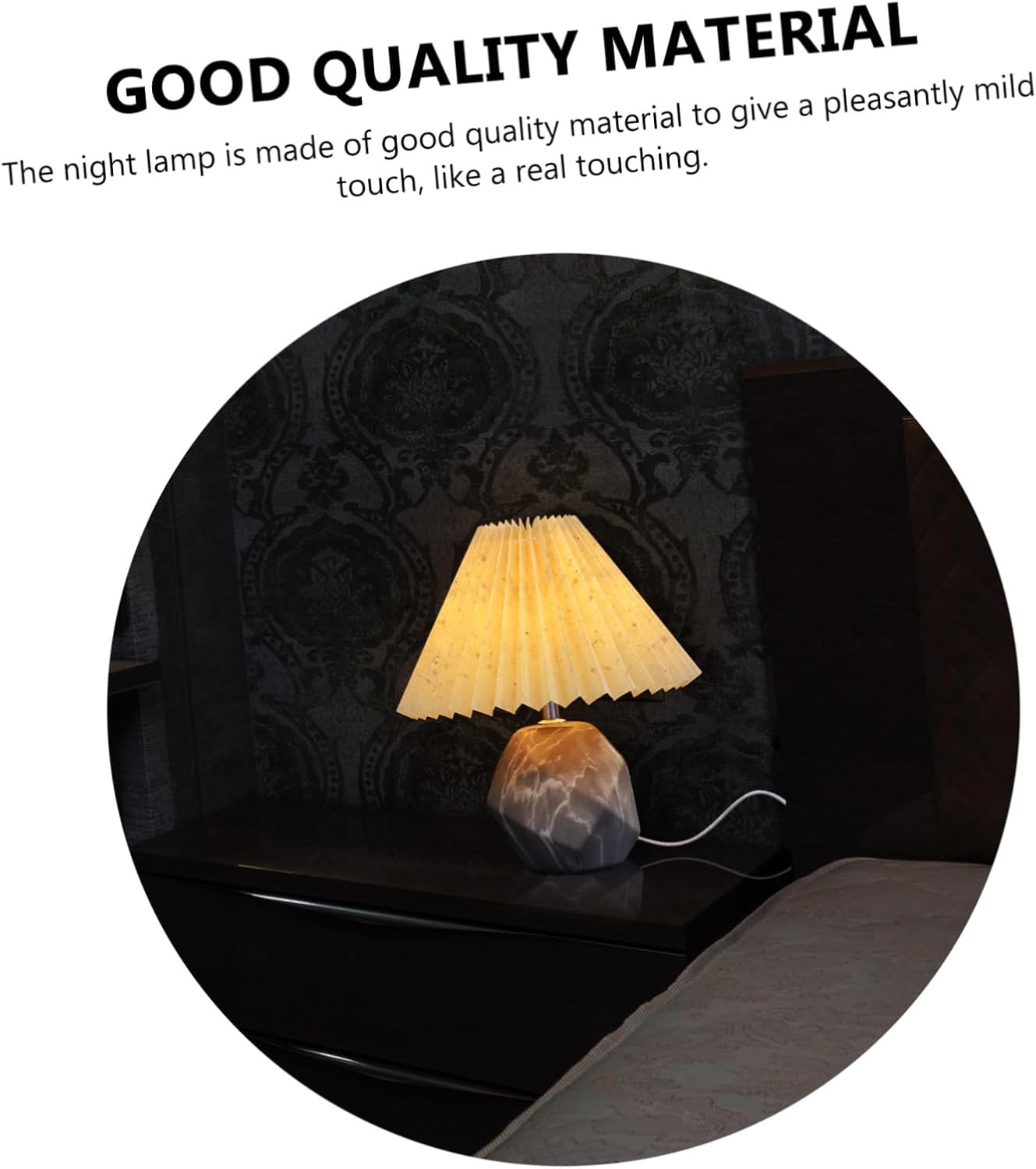 DOITOOL 1pc Decorative Night Lamp USB Charging Port Warm Glow Bedside Table Light for Bedroom Living Room Office Modern Design Base Retro Style