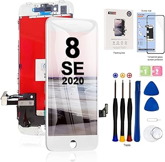 EFAITHFIX for iPhone 8/SE 2020 LCD Screen Replacement White 4.7 Inch Frame Assembly Display 3D Touch Screen Digitizer with Repair Tools Kit Tempered Glass Screen Protector for A1863, A1905, A1906