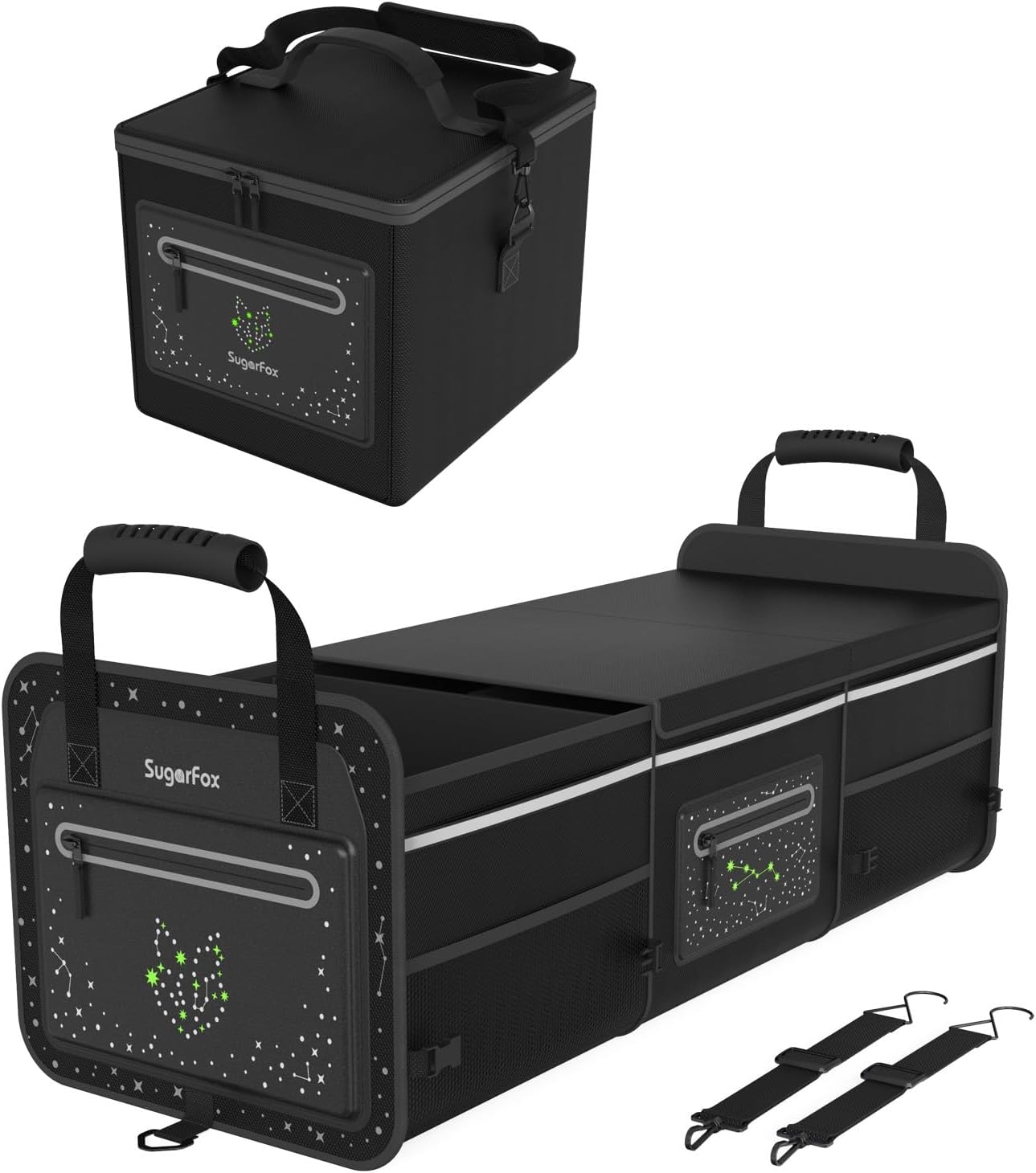 Trunk Organizer, Car Organizer, Foldable for SUV, Car, Includes 26L Ice Pack, Waterproof, 95L, Purple-M004 (X-Large Black) Thumbnail