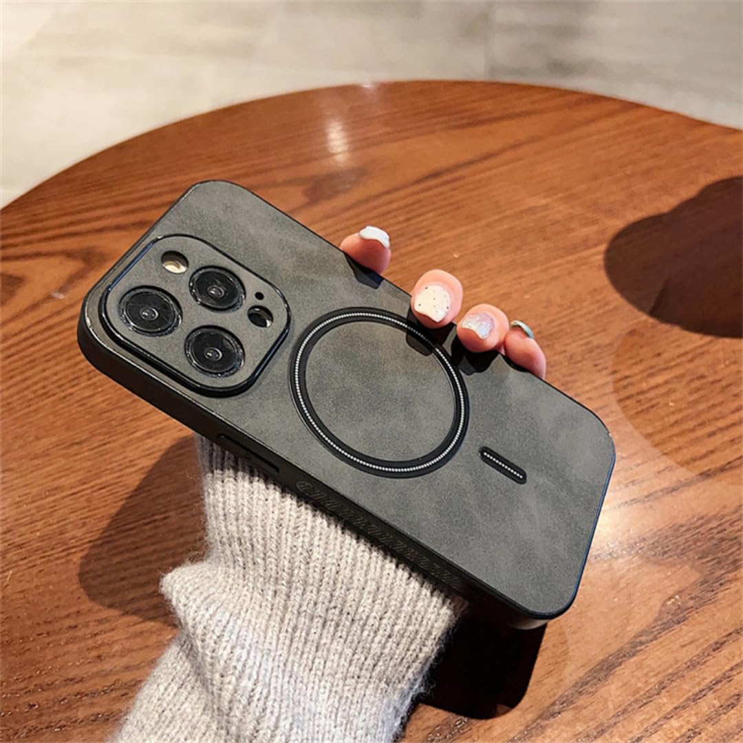 Étui antichoc iPhone 15 Pro noir cuir fin protège écran - 8