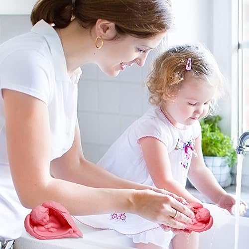 Miniatura 4 de Voyyphixa Molde de jabón de ángel durmiente, querubín en alas y plumas de resina epoxi de silicona, molde de estatua de ángel hecho a mano para