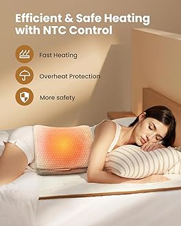 COMFIER Large Heating Pad for Back, Electric Heating Pad for Period Cramps, Lower Back Massager with Heat, Soft Machine Wash Fabric with Pocket, Gift for Mom/Women