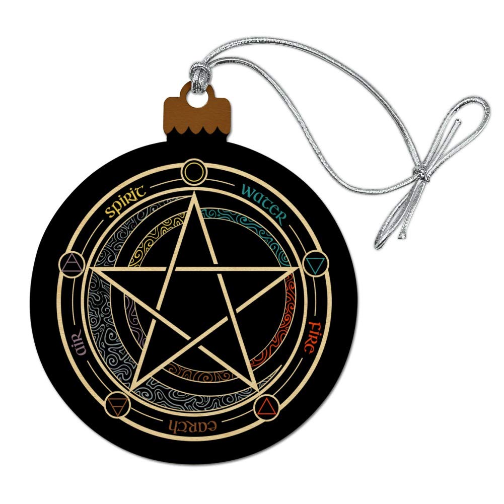 GRAPHICS & MORE Pentagram Pentacle Star Wiccan Witch Wood Christmas Tree Holiday Ornament
