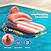 QPAU Inflatable Pool Float, Tanning Pool Lounger Float with Backrest Support, 2 Cup Holder Lounger Float for Family Relaxing, Outdoor Inflatable Pool Bed, Summer Water Play Party，Red-White