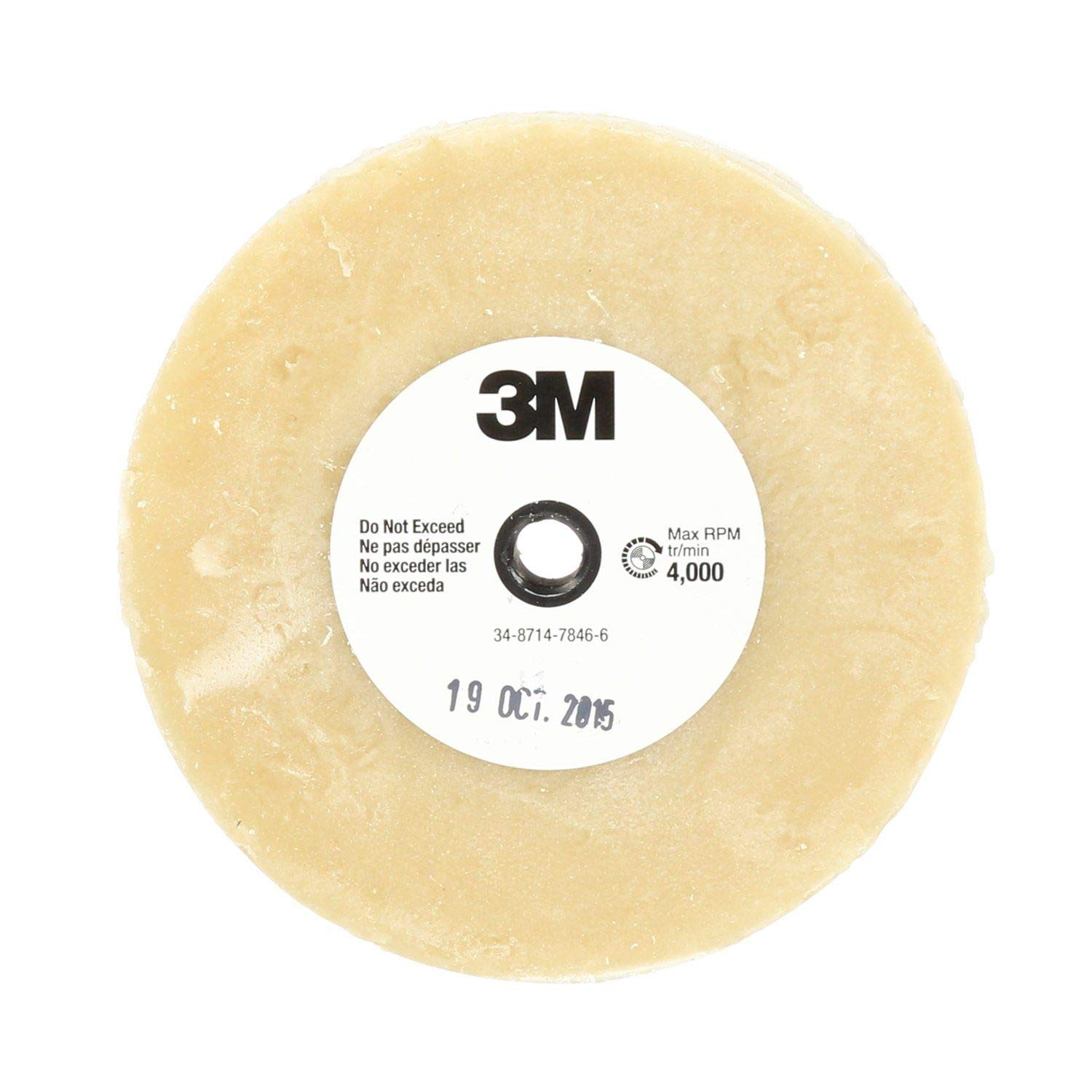 Cubitron 3M Stripe Off Wheel – Klebstoffentferner – Radiergummi – Entfernt Abziehbilder, Streifen, Vinyl, Bänder und Grafiken – 10,2 cm Durchmesser x 5/8 Zoll Dicke – 07499 – 1 Stück