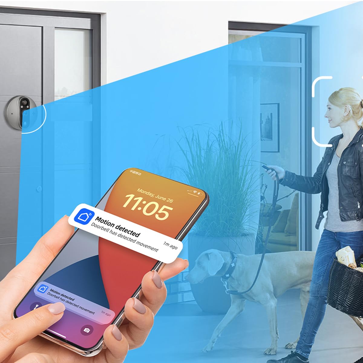 PRIXTON Mirilla Digital Smart Guard DV50, Pantalla a Color de 4,3", WiFi y App móvil, Visión Nocturna, Detector de Movimiento PIR, Audio bidireccional, Tarjeta SD de hasta 64GB, 3 Meses de Autonomía