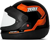 CAPACETE FECHADO PRO TORK SPORT MOTO 788 PRETO - LARANJA TAM. 60