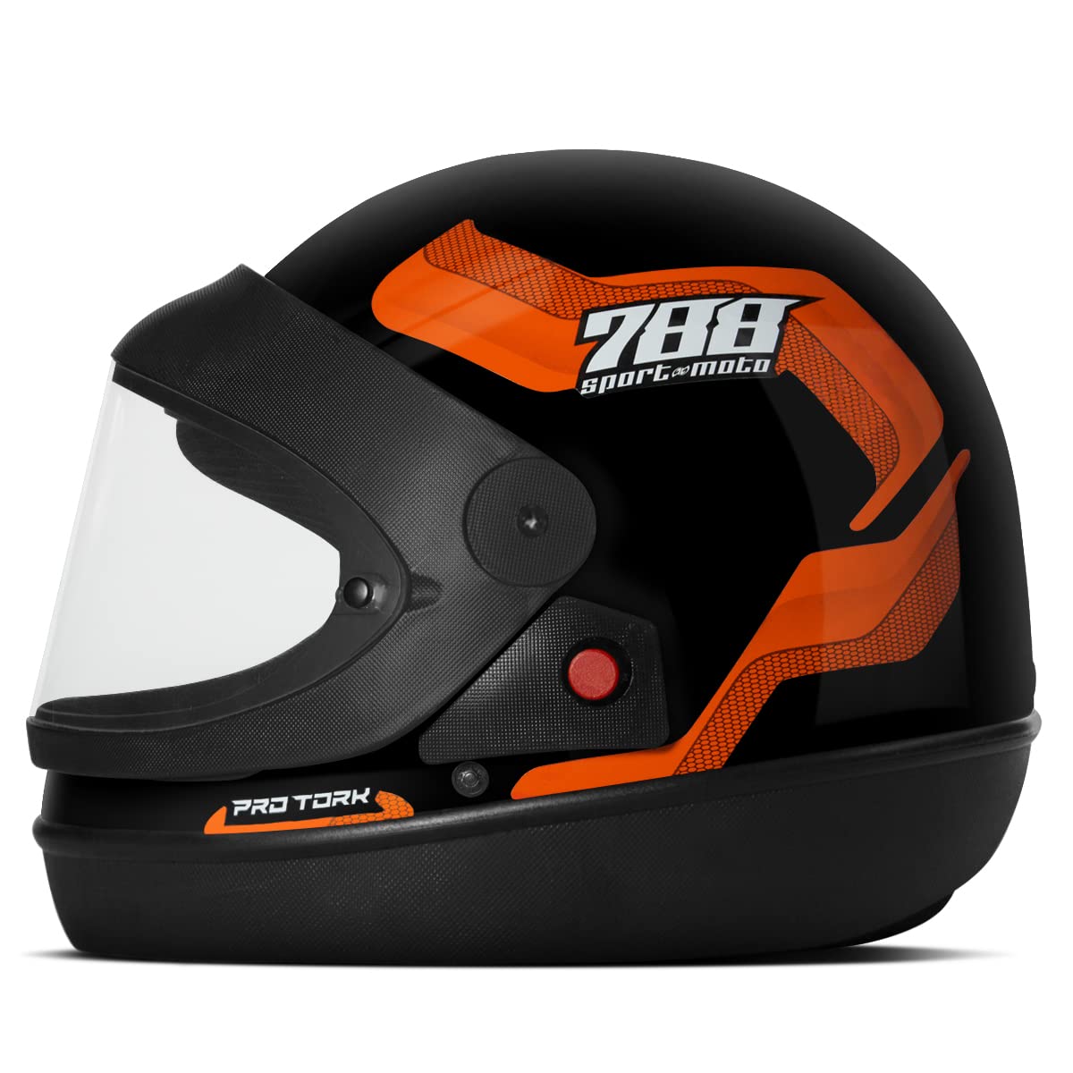 CAPACETE FECHADO PRO TORK SPORT MOTO 788 PRETO - LARANJA TAM. 60