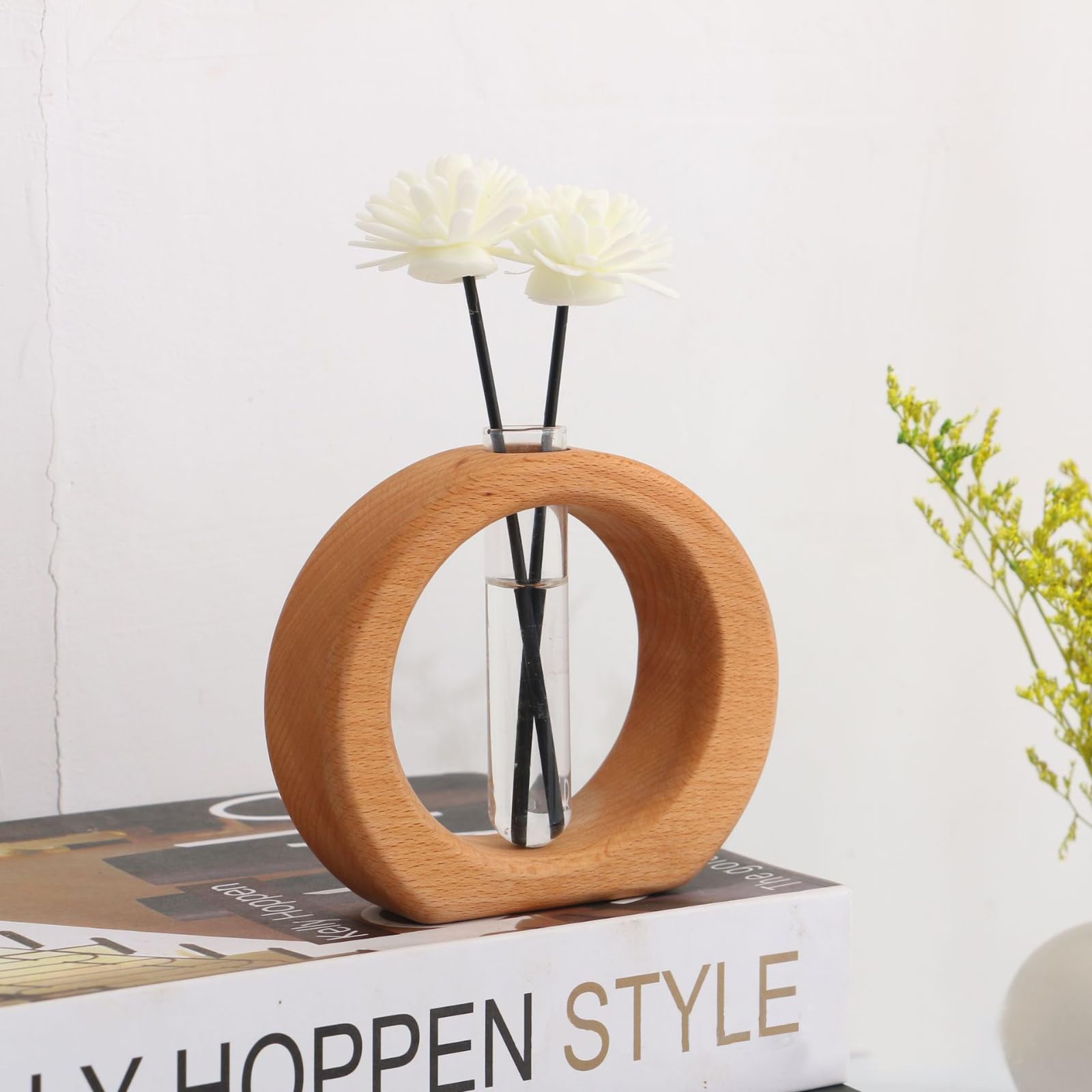 こばやしゆう　ポット　オブジェ　花器　置物　未使用 Amazon.com: Wooden Flower Vase, Hydroponic Plant Vessel, Solid