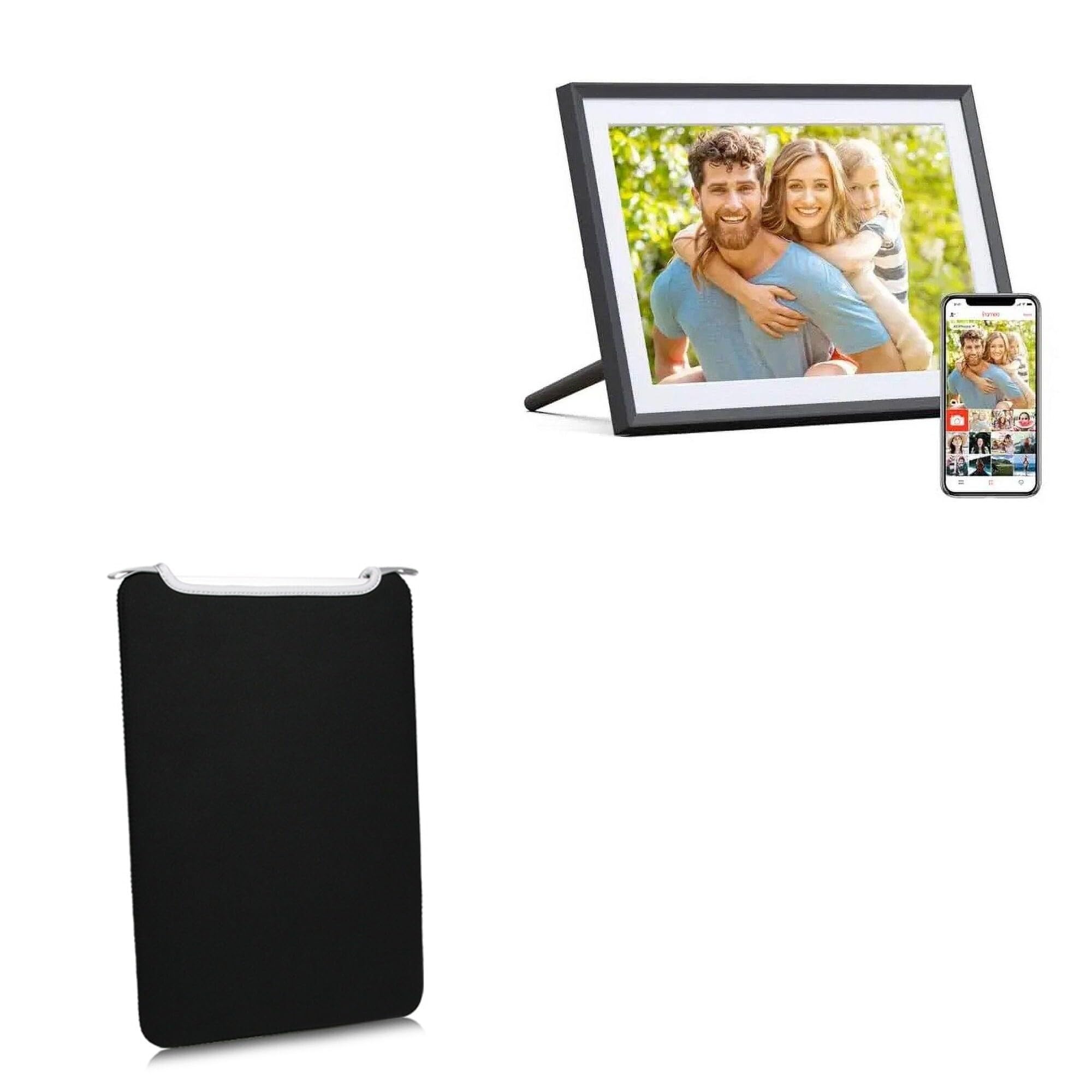 BoxWave Case Compatible with ARZOPA Digital Picture Frame 10.1 in - SlipSuit, Soft Slim Neoprene Pouch Protective Case Cover - Jet Black