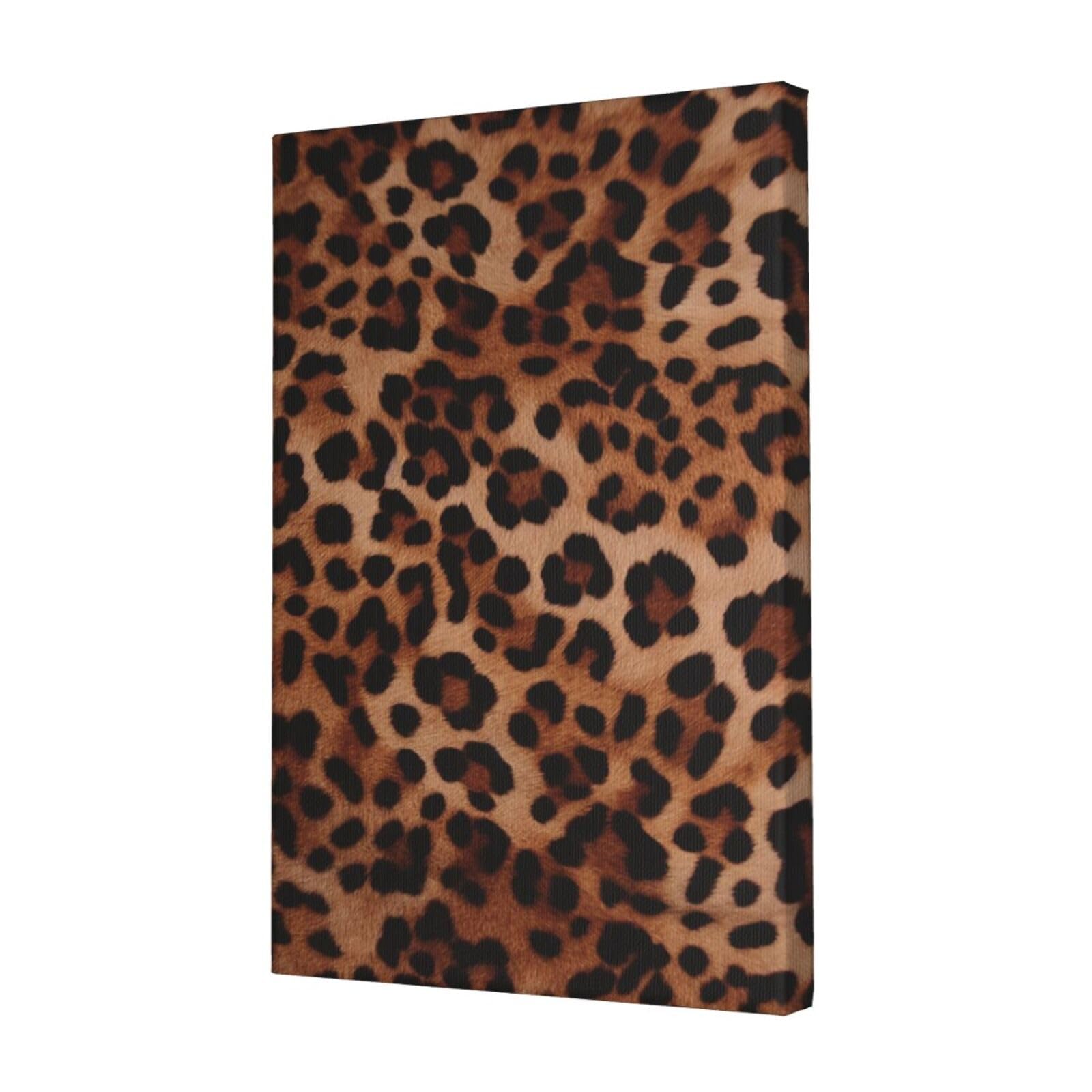 FodPand Leopard Print Canvas Wall Art for Living Room Wall Decor 12"x18" Modern Artwork Painting Pictures Hanging Canvas Prints Aesthetic Wall Art for Bedroom Bathroom Office Wallart Decor