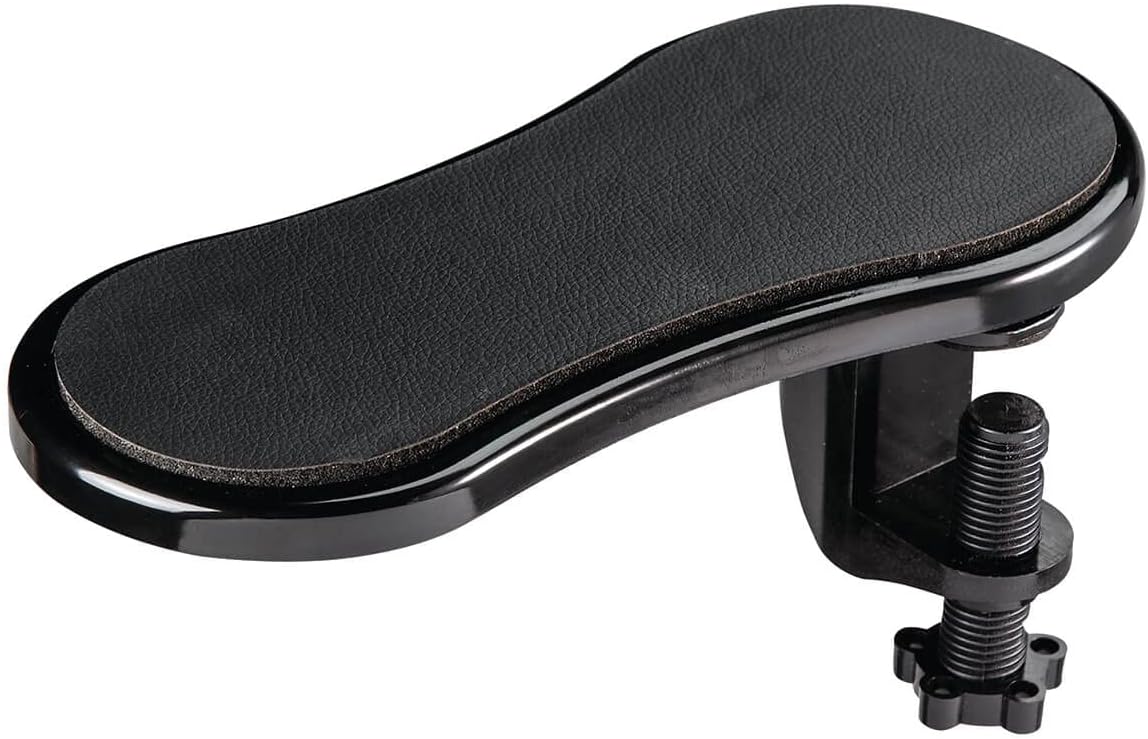 Adjustable Desk Arm Rest Support, Fits Surfaces Up to 2 3/8" Thick, Plastc with Memory Foam - Measures 12" Long x 6" Wide x 2" High