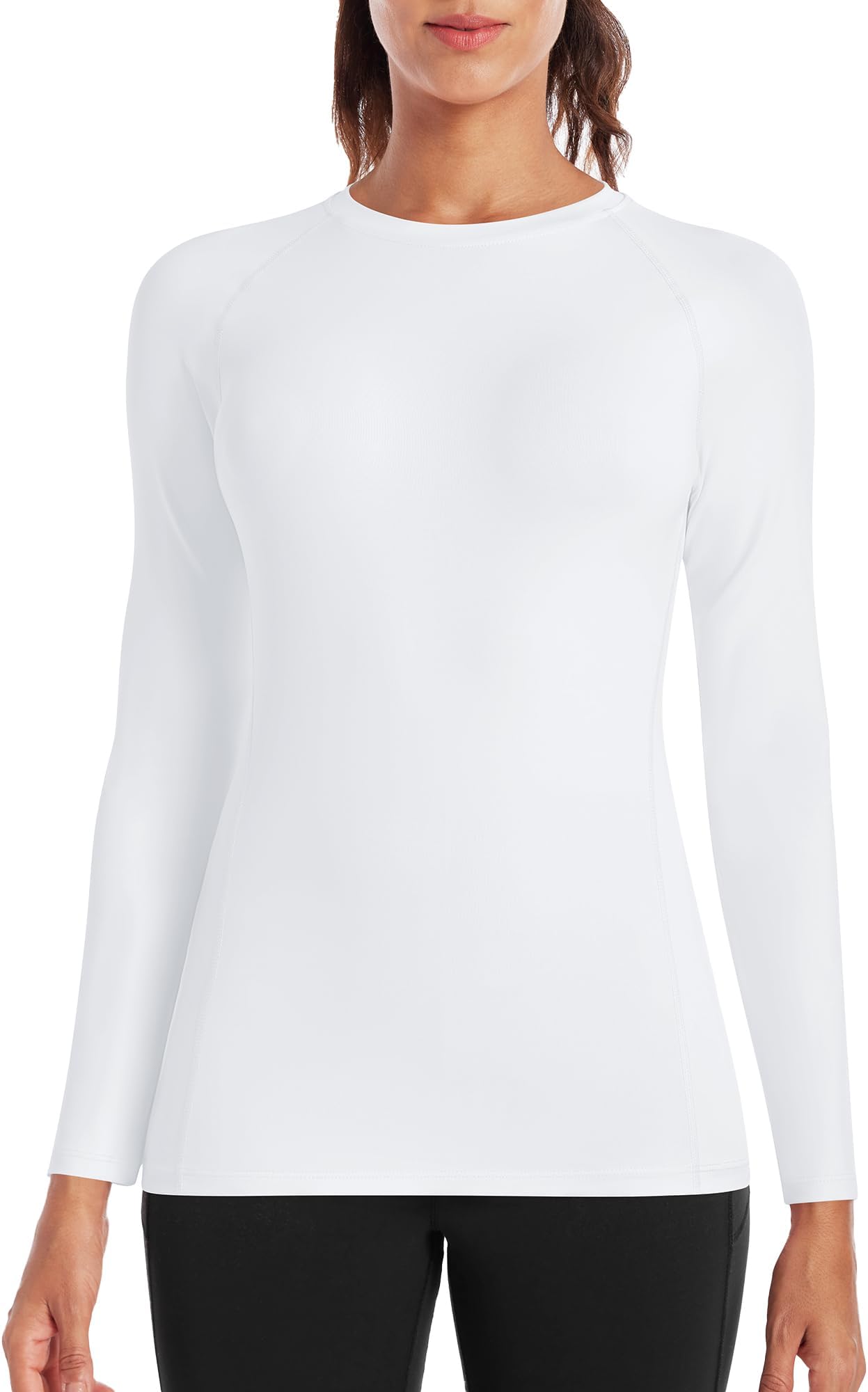 Women's Long Sleeve Compression Shirt Workout Tops Athletic Base Layer Gym Yoga Running Sports Gear Quick Dry UPF 50+