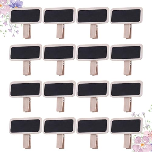 Miniatura 4 de PRETYZOOM 50 clips de madera para pizarra pequeña para pizarra de mensaje, letrero de pizarra para pizarra de mensajes, clips de etiquetas para