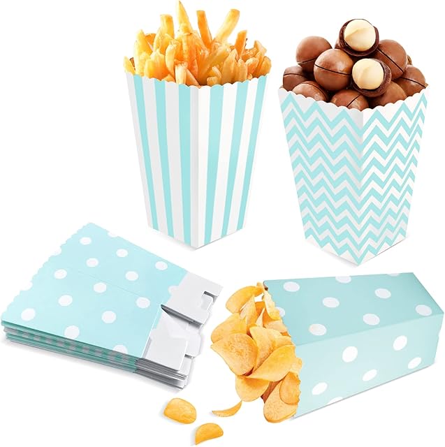 Siumir Popcorn Bags Paper Popcorn Boxes 24 PCS Snacks Containers for Party, BBQ, Theaters, Kids