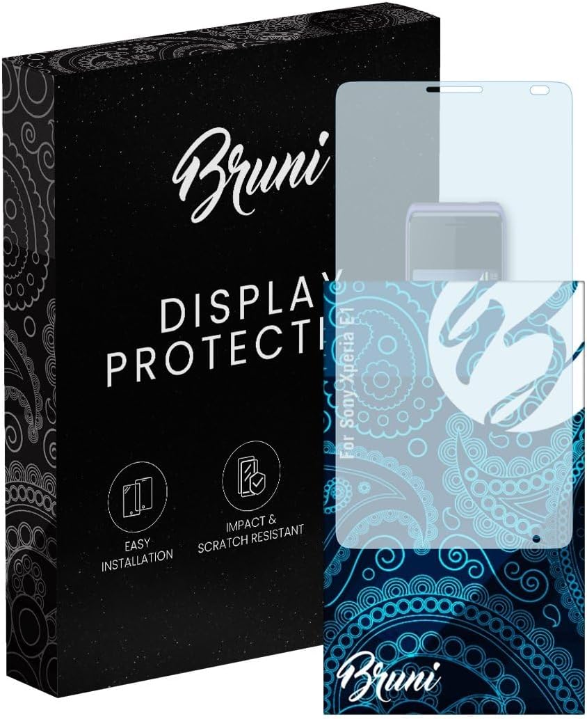 Bruni Screen Protector compatible with Sony Xperia E1 Protector Film, crystal clear Protective Film (2X)