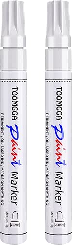 White Paint Pens Permanent Paint Markers - 2 Pack Oil