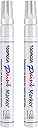 White Paint Pens Permanent Paint Markers - 2 Pack Oil Based Marking Pens, Medium Point, Quick Drying and Waterproof Pens for Rock Painting Car Tyre Metal, Plastic, Canvas, Wood, Glass