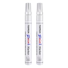 White Paint Pens Permanent Paint Markers - 2 Pack Oil Based Marking Pens Medium Point Quick Drying and