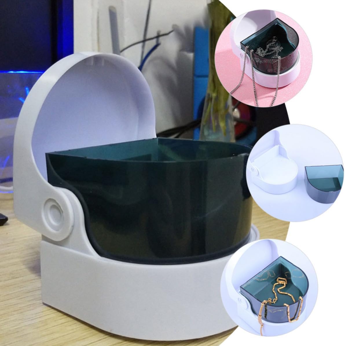 2pcs Mini Portable Jewelry Cleaner Cleaning Device