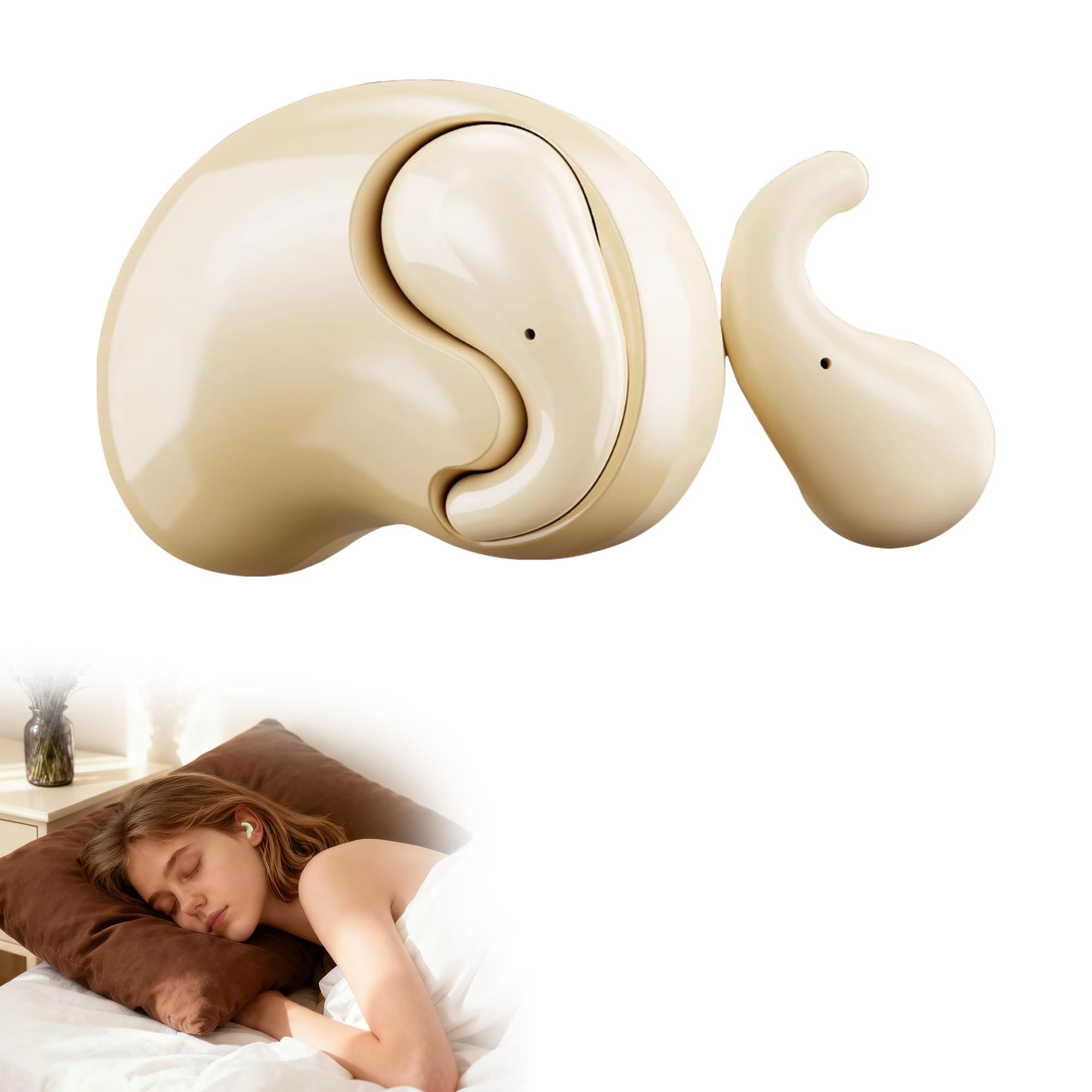 Discreet Invisible Earbuds for Work Flat Earbuds with Deep Sleep Comfort Bluetooth 5 4 Hidden Ear Buds for