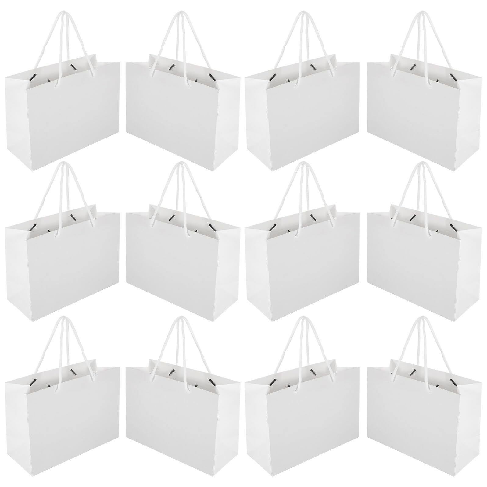 BELLIFFY Bolsas y Dulces en Fiestas de Cumpleaños para Regalos 20 de Papel Kraft con Asas Ligeras Tamaño 24x17x10cm y Eventos Obsequios