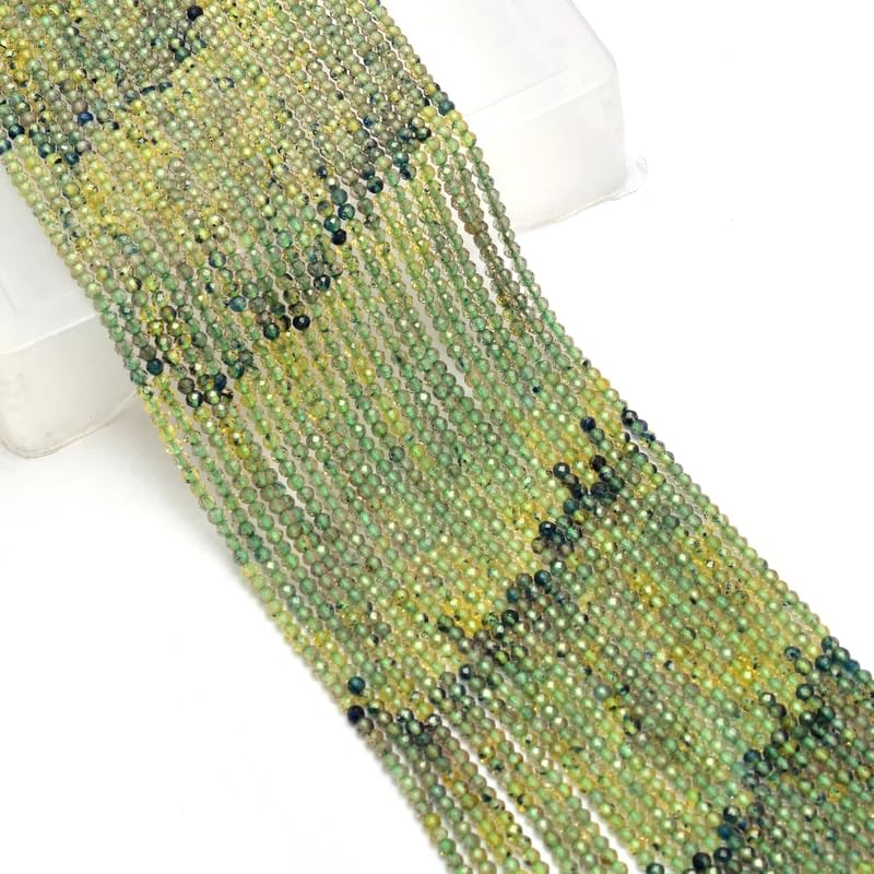 Saphir vert micro perles AAA+ de 2mm pour la haute joaillerie créative