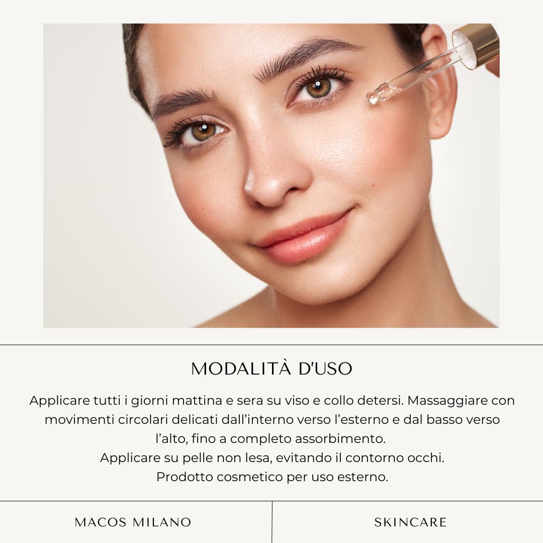 MACOS MILANO Ultra Serum 30 ml, Face Serum with Hyaluronic Acid and Vitamin C, Intense Moisturizing, Anti-Aging - Image 4