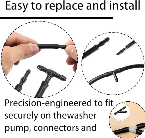 Miniatura 6 de Kit de manguera de limpiaparabrisas manguera de líquido de lavadora con conectores de manguera kit de tubo de líquido de limpiaparabrisas de goma