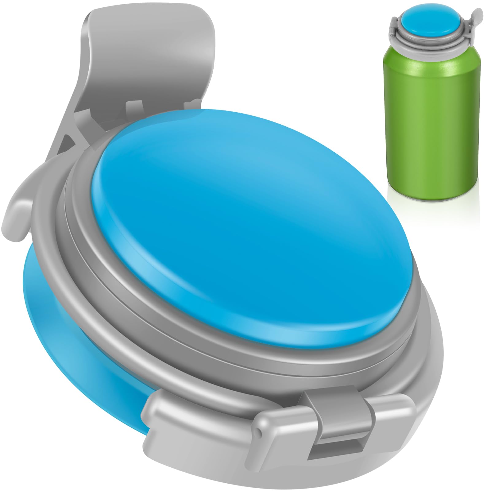Foribyw Blue Silicone Beverage Can Lids, Leak-Proof & Dust-Resistant Soda Beer Saver Can Lids, No Spill Soda Beverage Cover,Food Grade Reusable Silicone Can Lids Protector For Beer, Wine, Soda 7X4.5 Cm(Blue)