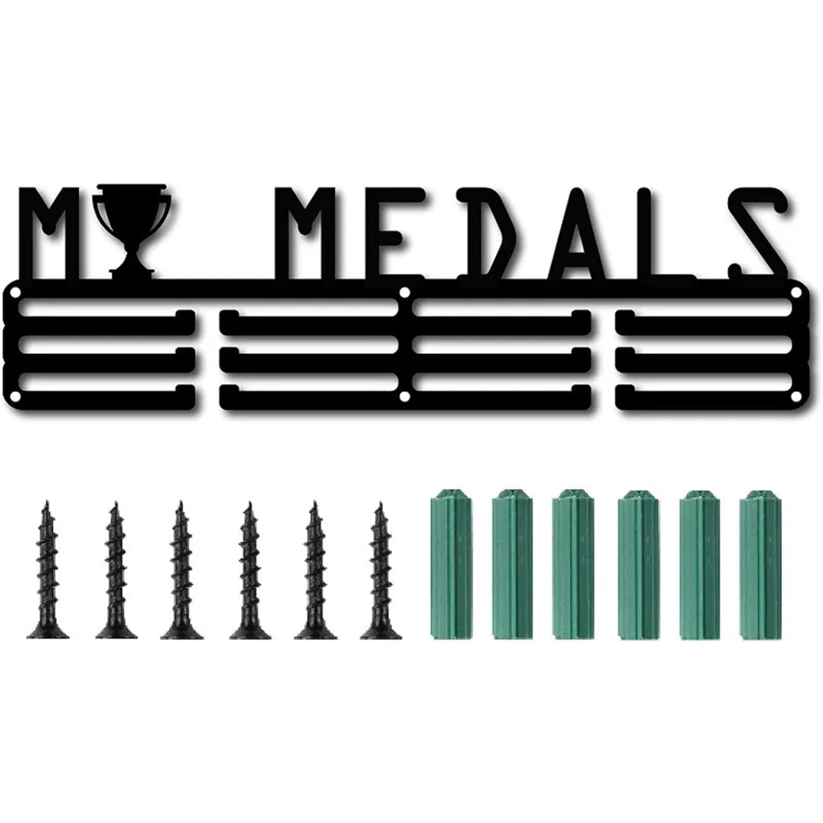 Soporte de exhibición de medallas, Colgador de medallas, Estante de exhibición de trofeos, Marco de premios, Montaje en Pared de Metal para Exponer Medallas(Style 05)
