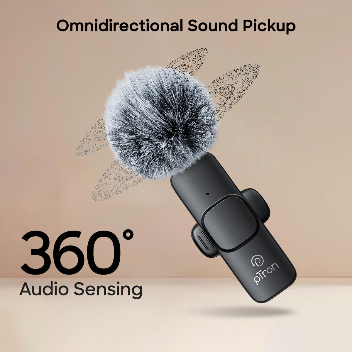 pTron Wireless Microphone - 25m Range, Noise Cancellation -3