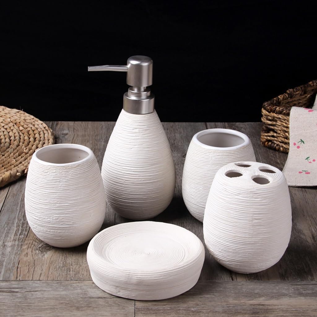 Creative Ceramics Washing Tools Home Lotion Bottle Mouth Cup Soap Dish Toothbrush Holder Bathroom Toiletry Set