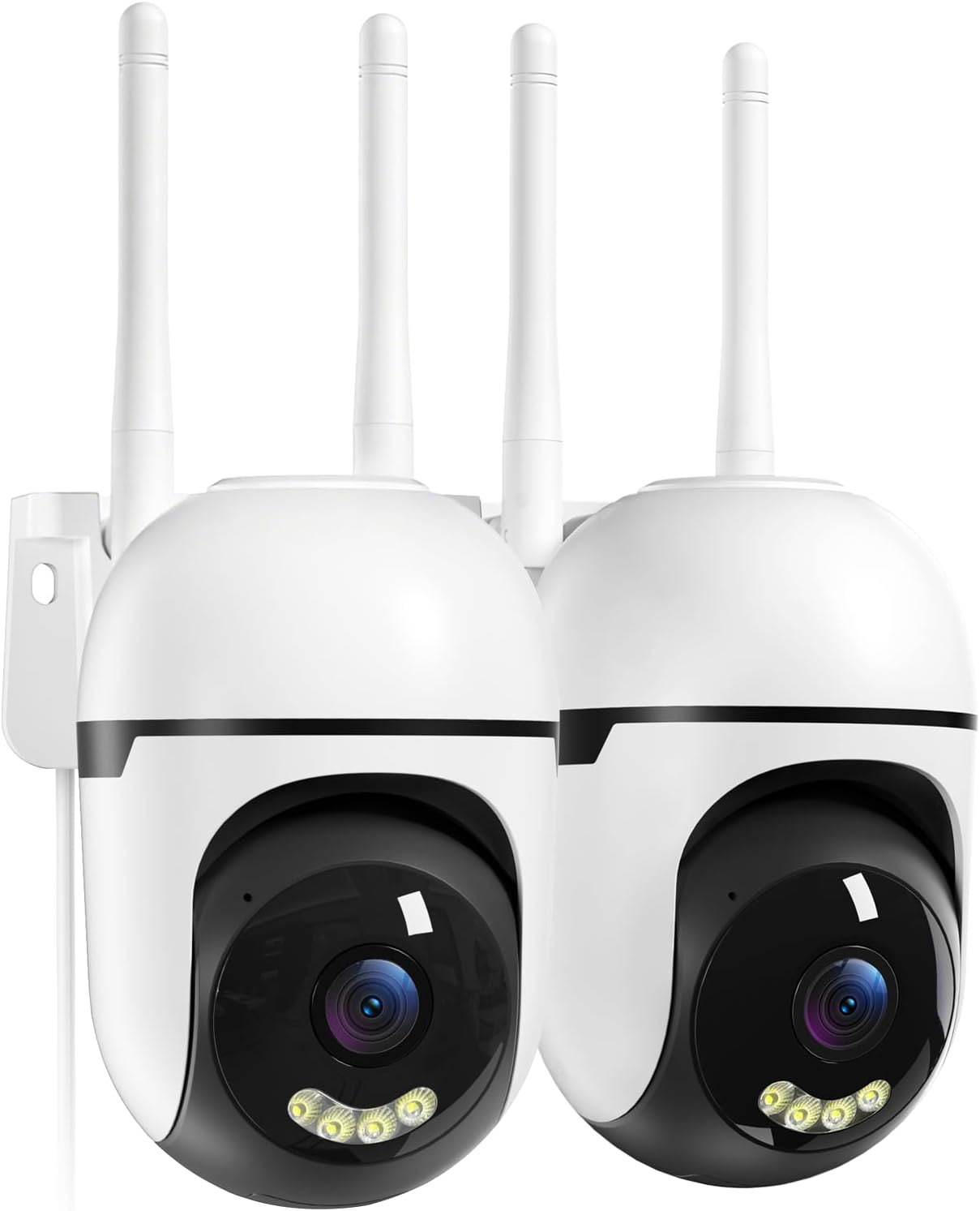 2K Überwachungskamera Aussen, WLAN 360° Kamera 3MP 2.4G &amp; 5G WiFi mit Farbiger Nachsicht, IP66, Zwei-Wege-Audio,Mensch Bewegungsmelder, Automatische Nachverfolgung, 24/7 Recording, 2er-Pack