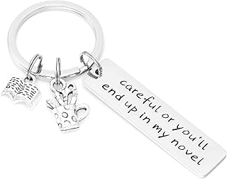 Kivosliviz Writer Keychain Gifts for Women Men Author Gift Writer Thank You Appreciation Jewelry Author Keychain