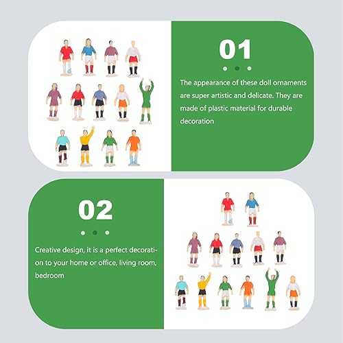 Miniatura 8 de COHEALI Mini figura de fútbol: 26 piezas Mini fútbol ature Sports Player Figurines World Figurines Player Figure Soccer 2.2X1cmx2pcs