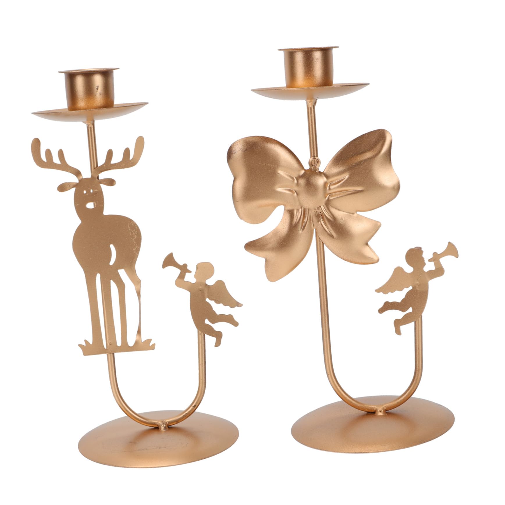 ERINGOGO Creative Adornments for Christmas Metal Iron Candleholder Set for Home Decor