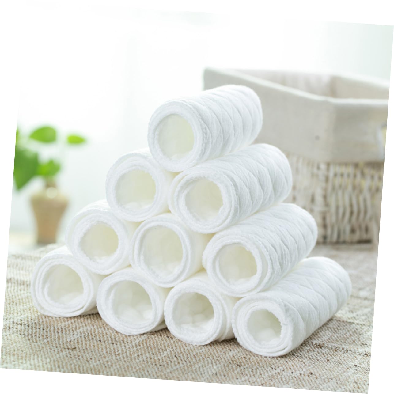 Vaguelly Neugeborenenwindeln 10 Stück 3-lagige Babywindeln aus Baumwolle Weiße Stoffwindeln 46x17cm Wiederverwendbar Komfortables Material Flüssigkeitsresistent für Säuglinge