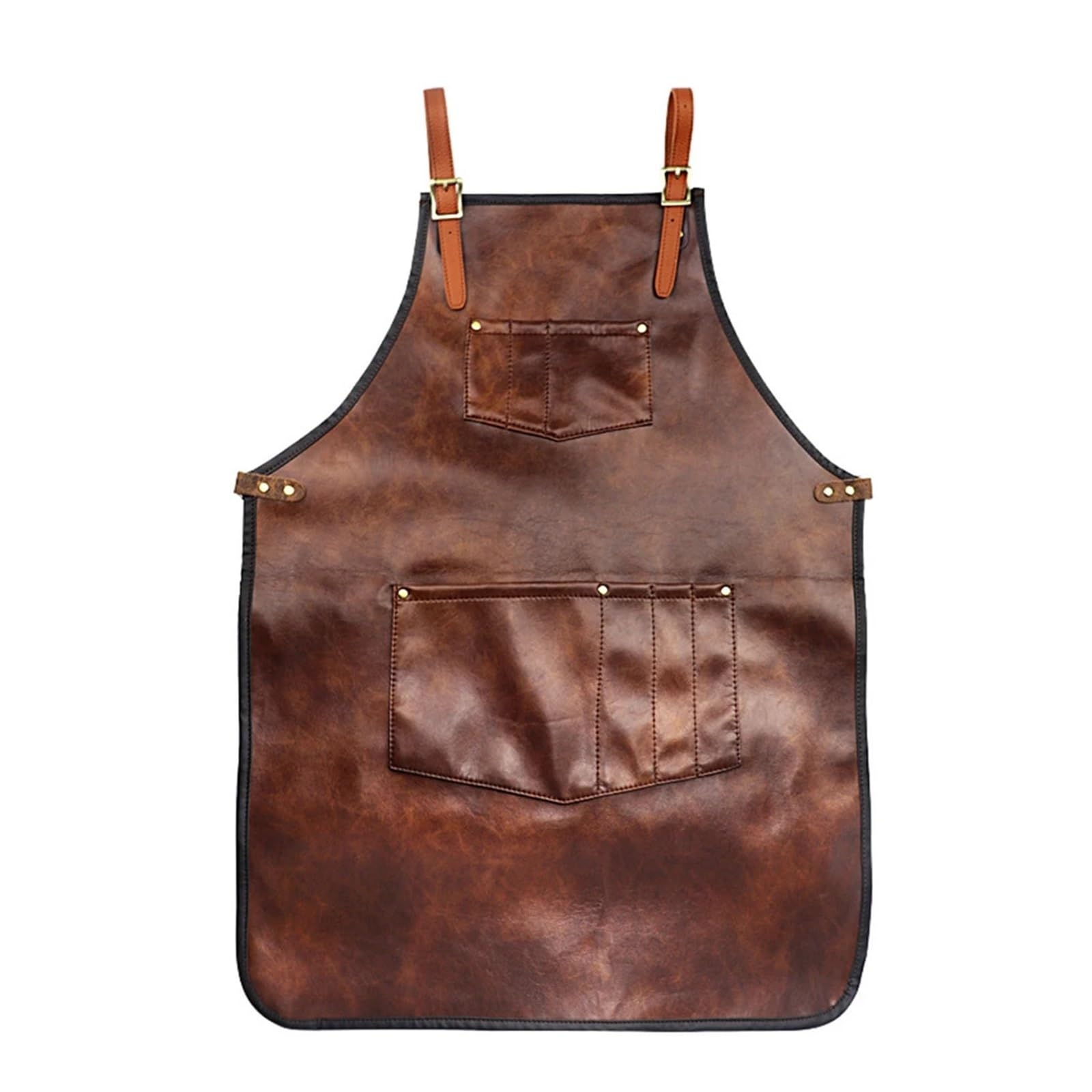 delantal cocina Delantales de cuero, delantal vaquero profesional peluquería for hombres, salón barbería, Retro, múltiples bolsillos, teñido y corte pelo