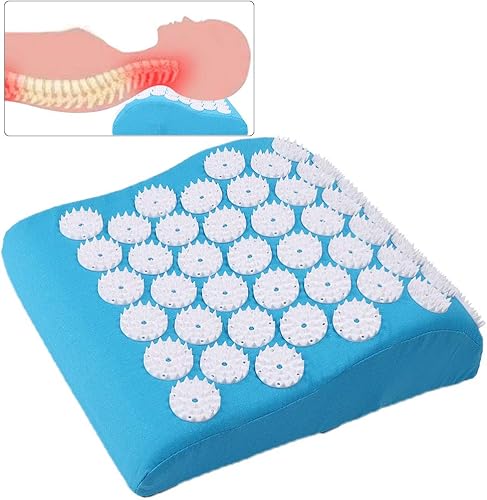 Miniatura 5 de Almohada de acupresión Almohada de masaje Promueve mejorar la rigidez No irritante Mantener el uso doméstico para dormir (azul)