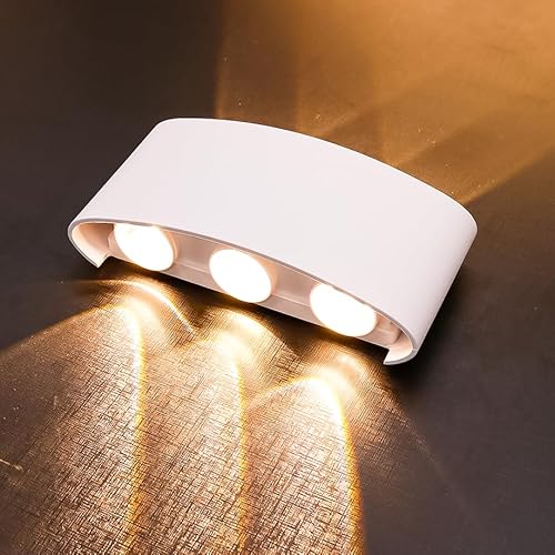 Arandela Meia Lua Led 6w 6 Fachos Ip66 Bivolt 3000k (Preto)