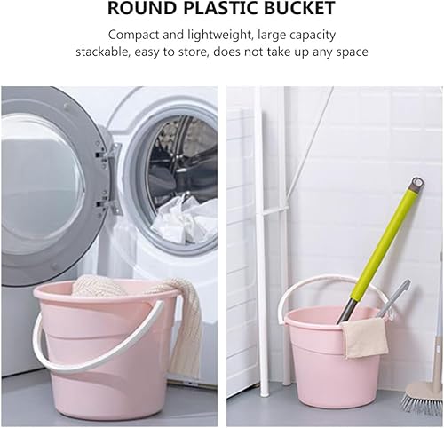 Miniatura 7 de Angoily Cubo de plástico de agua de plástico Cubo de agua de limpieza del hogar Cubos domésticos Cubo de servicio pesado con agua al aire libre Tina