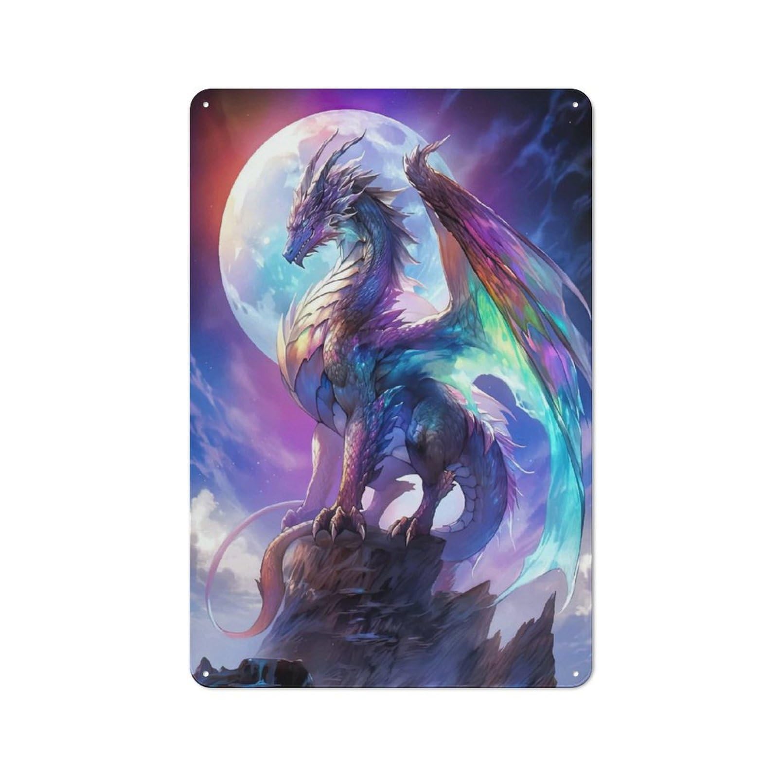 Junmoney Dragon Metal Wall Sign 30X20cm Featuring For Garage Or Workshop, For Vintage Wall Decor Fans, For Metal Sign Collectors