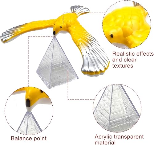Miniatura 5 de 4 piezas de equilibrio de pájaro gravedad con pirámide combinación física juguete ciencia física adultos escritorio de oficina para amantes de la